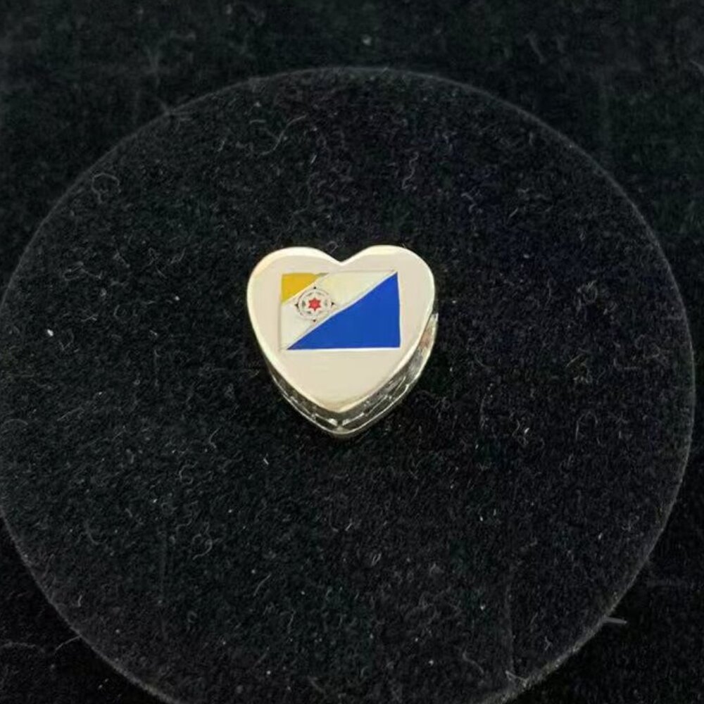 Pandora Bonaire Flag Heart Charm